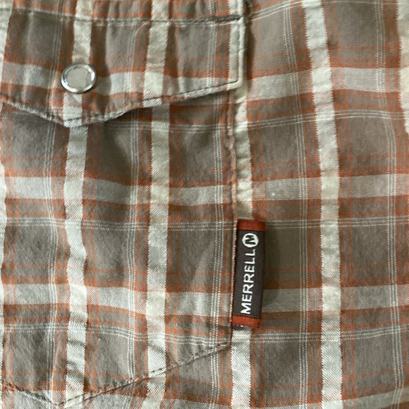 Merrell Men’s Large Plaid Shirt upf 30+ - Picture 5 of 10